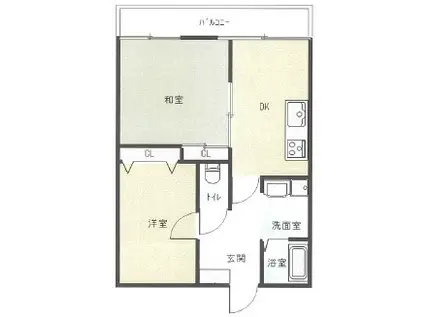 サンモリッツB(2DK/1階)の間取り写真