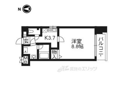 プラネシア星の子京都御所(1K/7階)の間取り写真