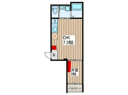 ヴィレッティーナ大和田II(1DK/1階)の間取り写真