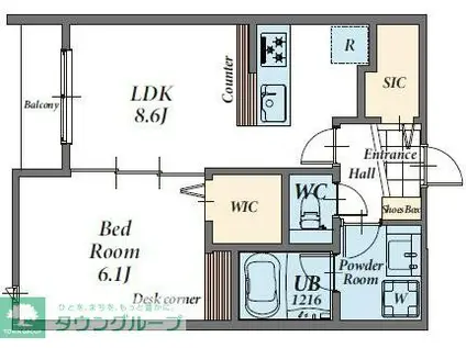 ジョイアークス世田谷中町(1LDK/1階)の間取り写真