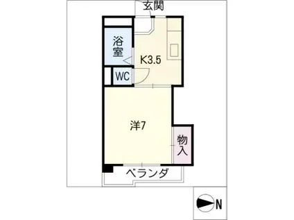 コスモポリス(1K/4階)の間取り写真