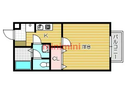 カーサ南正雀(1K/2階)の間取り写真