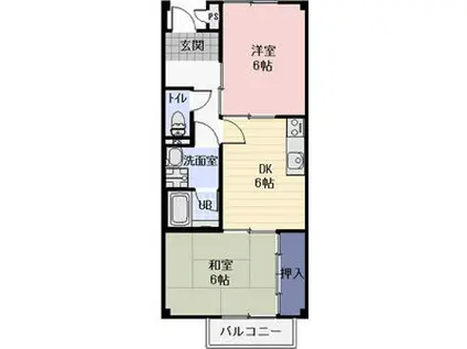 ファミールあい(2DK/2階)の間取り写真