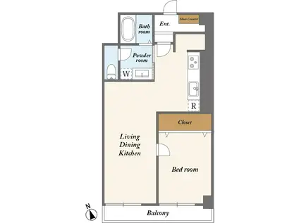 マンション白金苑(1LDK/3階)の間取り写真