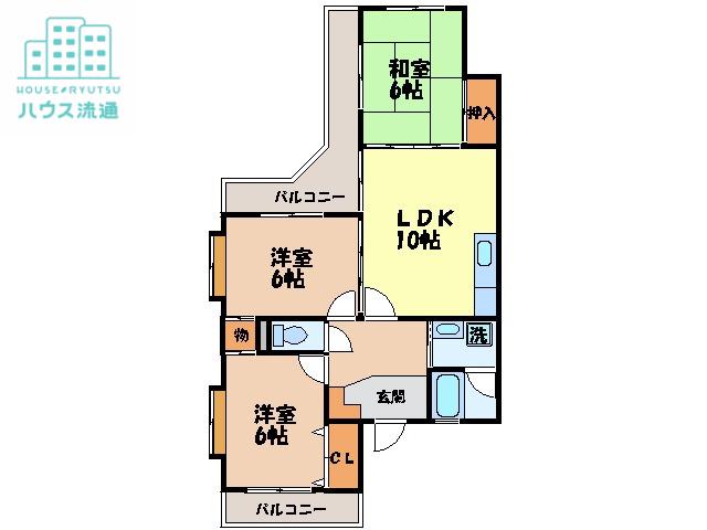 ノーバヒルズ(3LDK/3階)の間取り写真