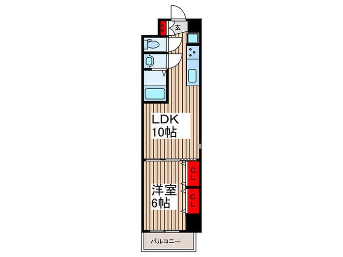 RESPIRE与野(1LDK/8階)の間取り写真
