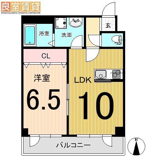 ハイアット寿(1LDK/2階)の間取り写真