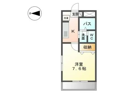 エクセルタウン蔵上II(1K/2階)の間取り写真