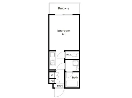 BLUEPALLET浦安(1K/2階)の間取り写真