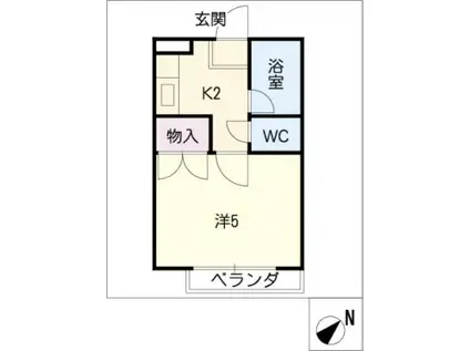 COLLEGE BELL(1K/3階)の間取り写真