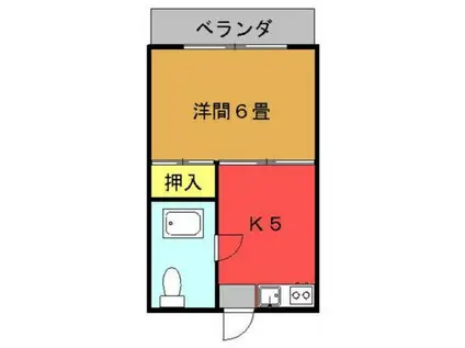 琉大北口前アパート(1K/2階)の間取り写真