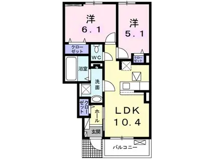 プラシード アロッジオ(2LDK/1階)の間取り写真