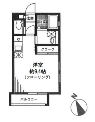 エミレシア(ワンルーム/1階)の間取り写真