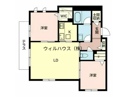 シャーメゾンサンシャポー(2LDK/2階)の間取り写真