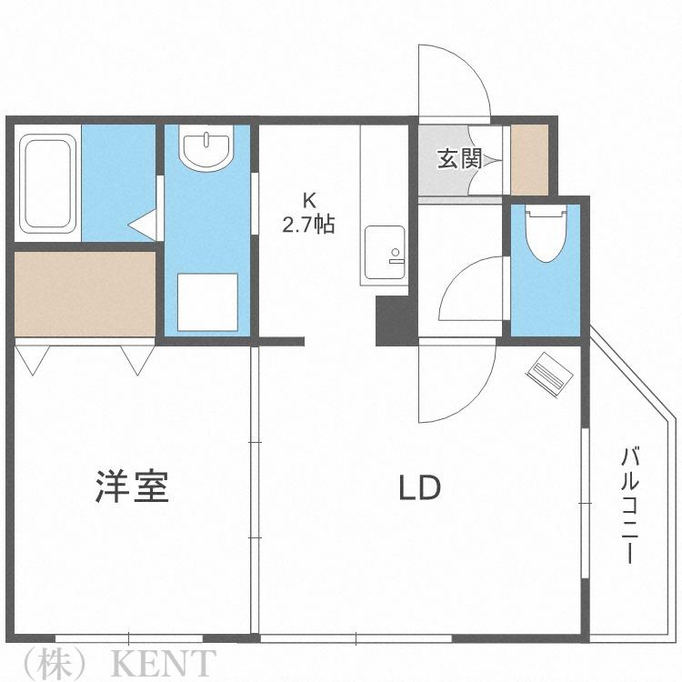 シャトーアンジュラス(1LDK/3階)の間取り写真