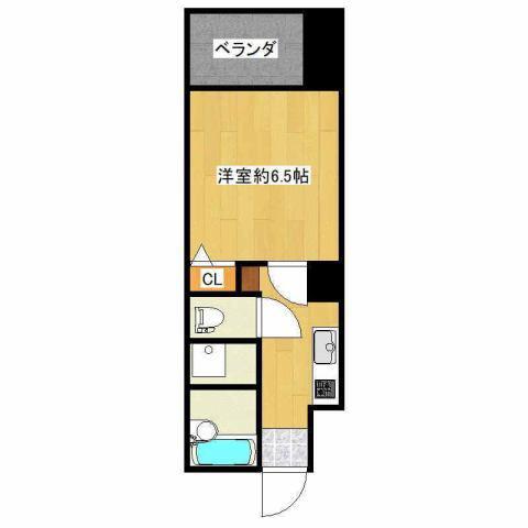 39・T・MOTOFUNAビル(1K/3階)の間取り写真