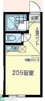 末吉ベルティーニ(ワンルーム/2階)の間取り写真