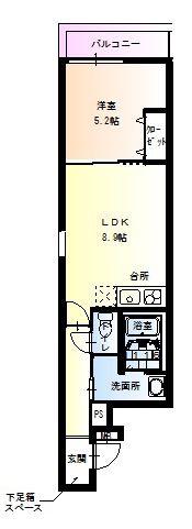 フジパレス西加賀屋III番館(1LDK/1階)の間取り写真