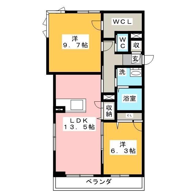 ROYAL YORK IV A棟(2LDK/3階)の間取り写真