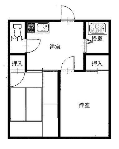 ブラボー50 16(2DK/2階)の間取り写真