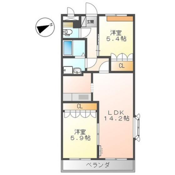 SEIS.N(2LDK/3階)の間取り写真