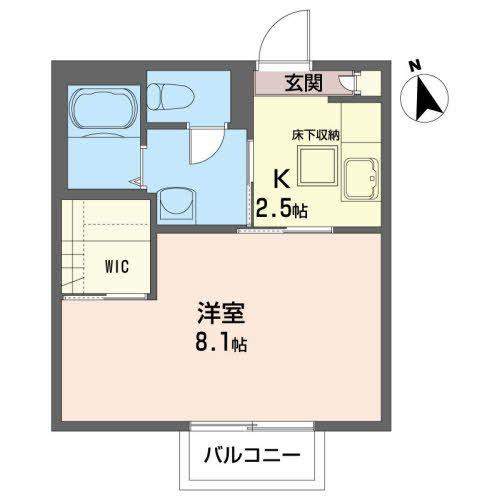 ドミールいつき(1K/1階)の間取り写真