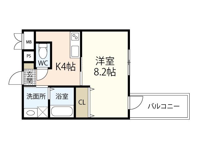 セレナーデ東雲本町(1K/3階)の間取り写真