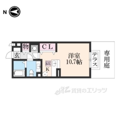 ボヌールメゾン(ワンルーム/1階)の間取り写真