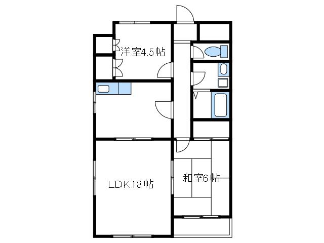 YMビル(2LDK/3階)の間取り写真
