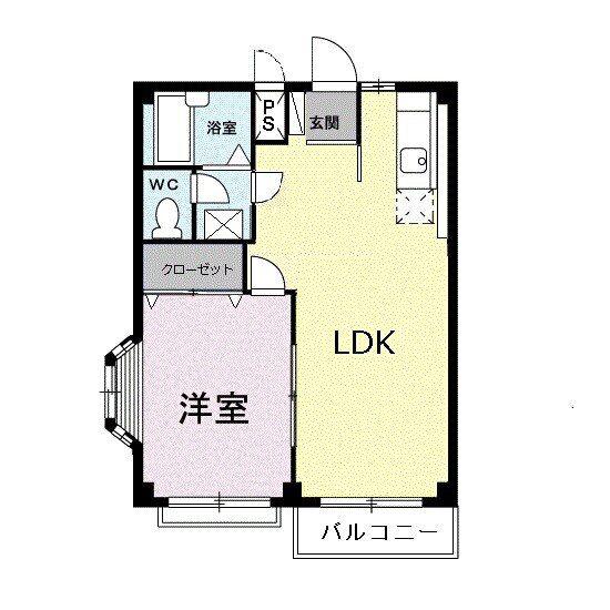 エルディムSB(1LDK/2階)の間取り写真