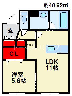 シャーメゾン・ネバーランド(1LDK/1階)の間取り写真