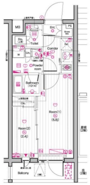 THE PREMIUM CUBE G 東中野(2K/3階)の間取り写真