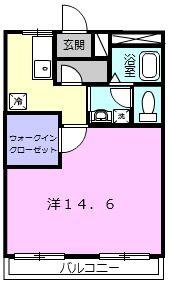 アルファコート(1K/4階)の間取り写真