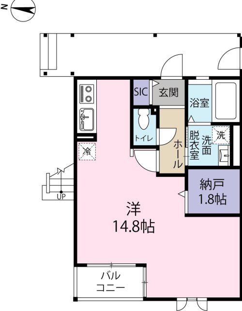 R THE CORNER(ワンルーム/1階)の間取り写真