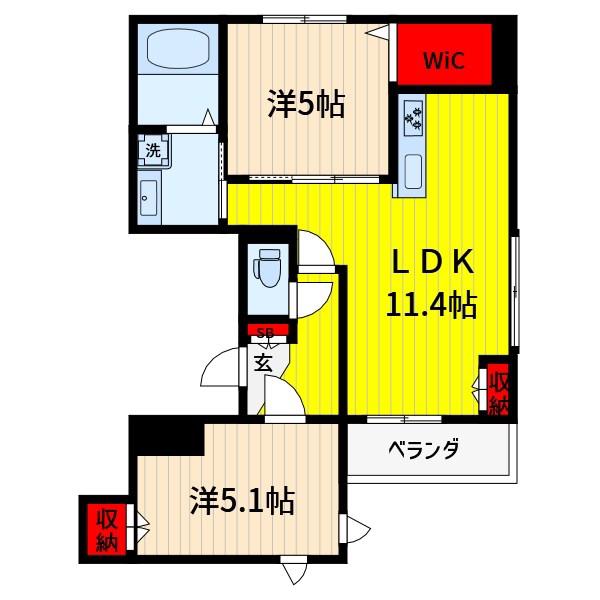 川口市仲町工事(2LDK/2階)の間取り写真