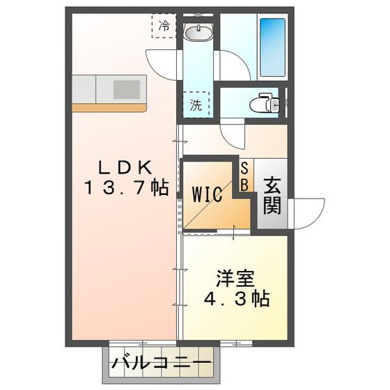 パルミエ III(1LDK/2階)の間取り写真