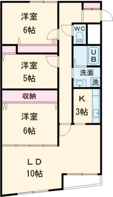 プレザント五稜郭(3LDK/1階)の間取り写真