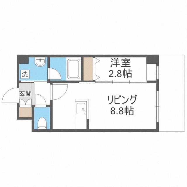 アルティザ平尾(1LDK/3階)の間取り写真