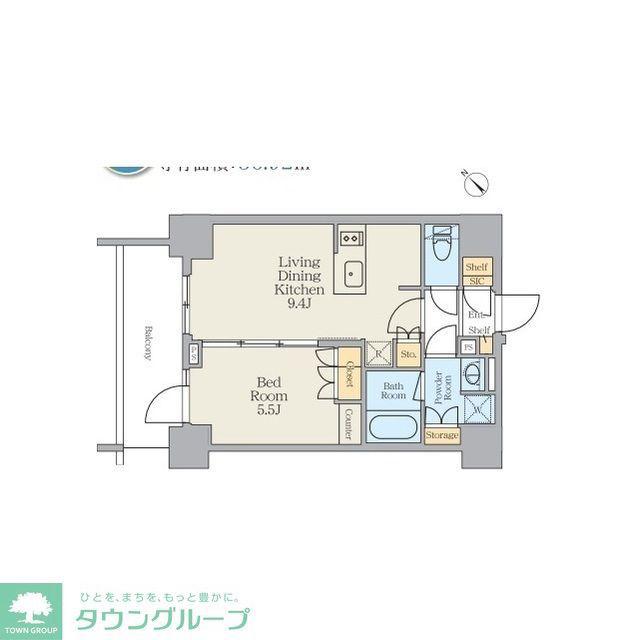 ミリアレジデンス蔵前ステーションフロント(1LDK/6階)の間取り写真