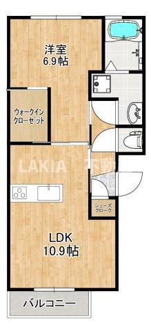 メゾンドフルールI(1LDK/2階)の間取り写真