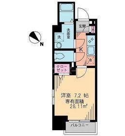 クレシア(1K/7階)の間取り写真