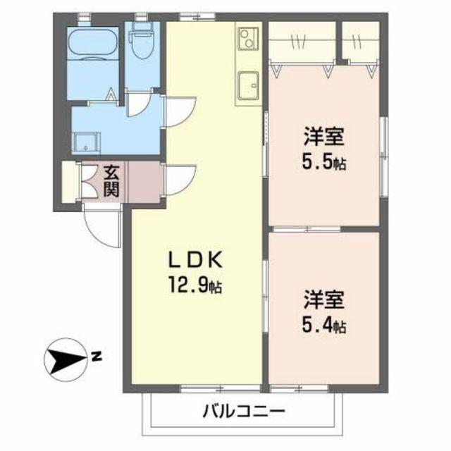 JR東海道本線 三島駅 バス乗車時間:16分 最寄りバス停で下車 徒歩2分 2階建 築34年(2LDK/1階)の間取り写真