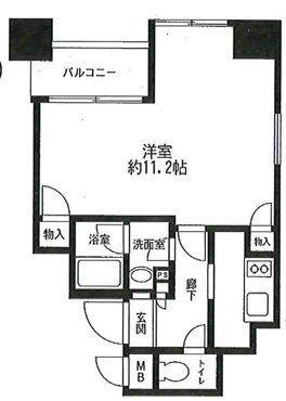 一ツ橋フォレスター(ワンルーム/8階)の間取り写真