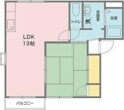 ヴェルドミール(1LDK/1階)の間取り写真