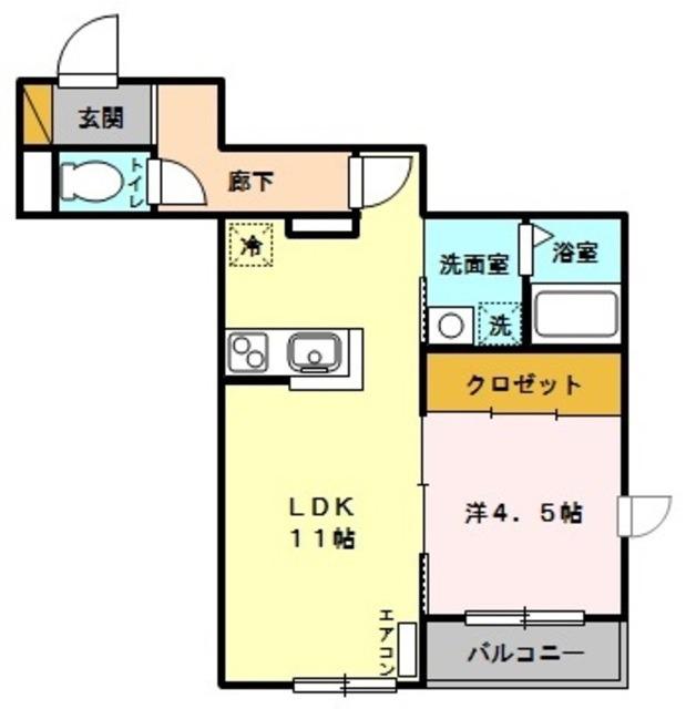 メゾン・ド・シャトン(1LDK/2階)の間取り写真