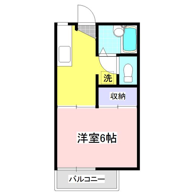 サンオーフラットIII(1K/2階)の間取り写真