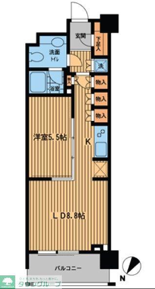 プライムアーバン日本橋横山町(1LDK/8階)の間取り写真