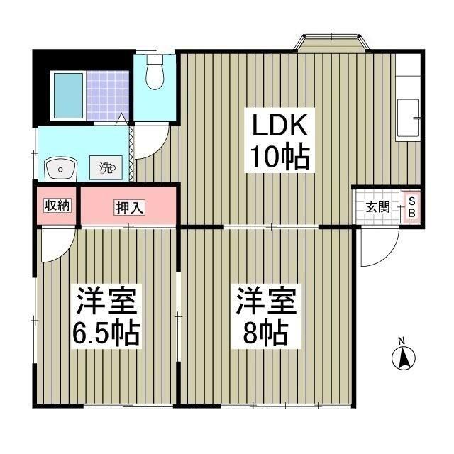 メゾンメヌエット(2LDK/1階)の間取り写真
