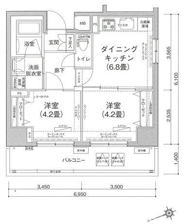 エストゥルースプラス押上III(2DK/5階)の間取り写真