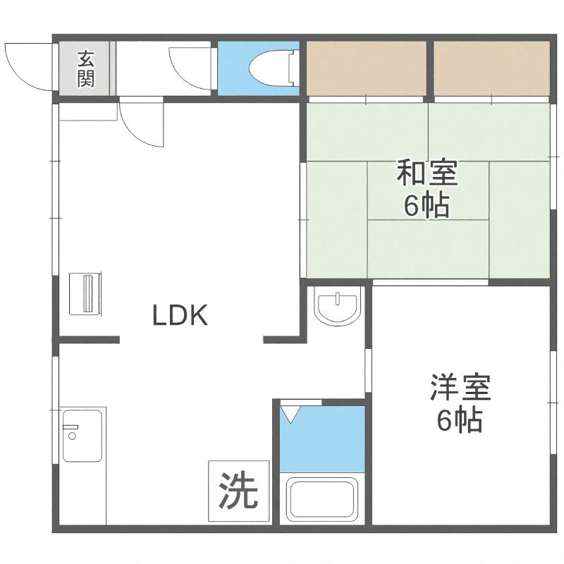 コーポ宮腰(2LDK/1階)の間取り写真
